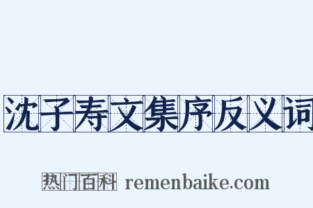 沈子寿文集序反义词是什么意思的图片
